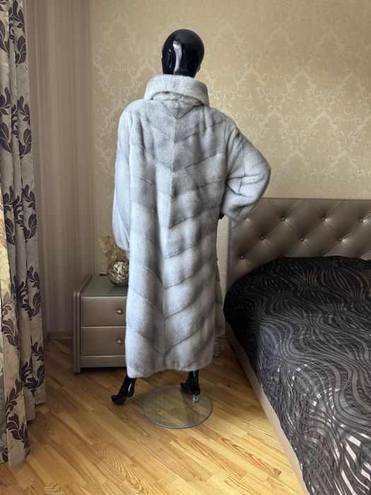 22.12 Київ примірки! Норкова шуба 110 см, 50-54, сіра, діагональ