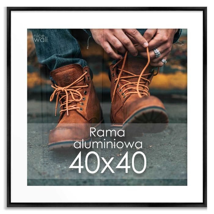 Czarna Rama Ramka Aluminiowa 40x40 na zdjęcia plakaty grafiki obrazy
