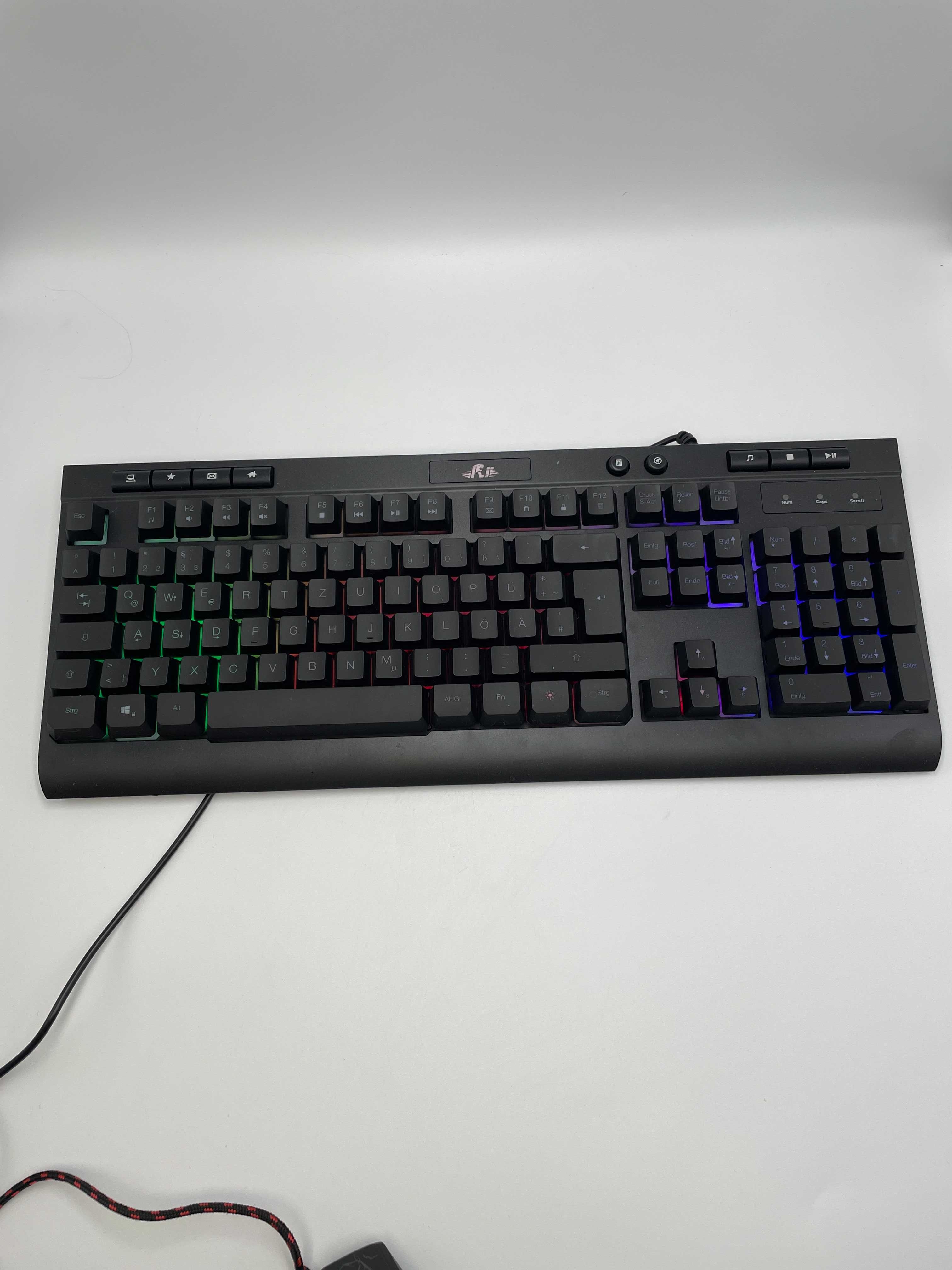 Zestaw klawiatura mysz Rii RK900 USB RGB gamingowa układ DE