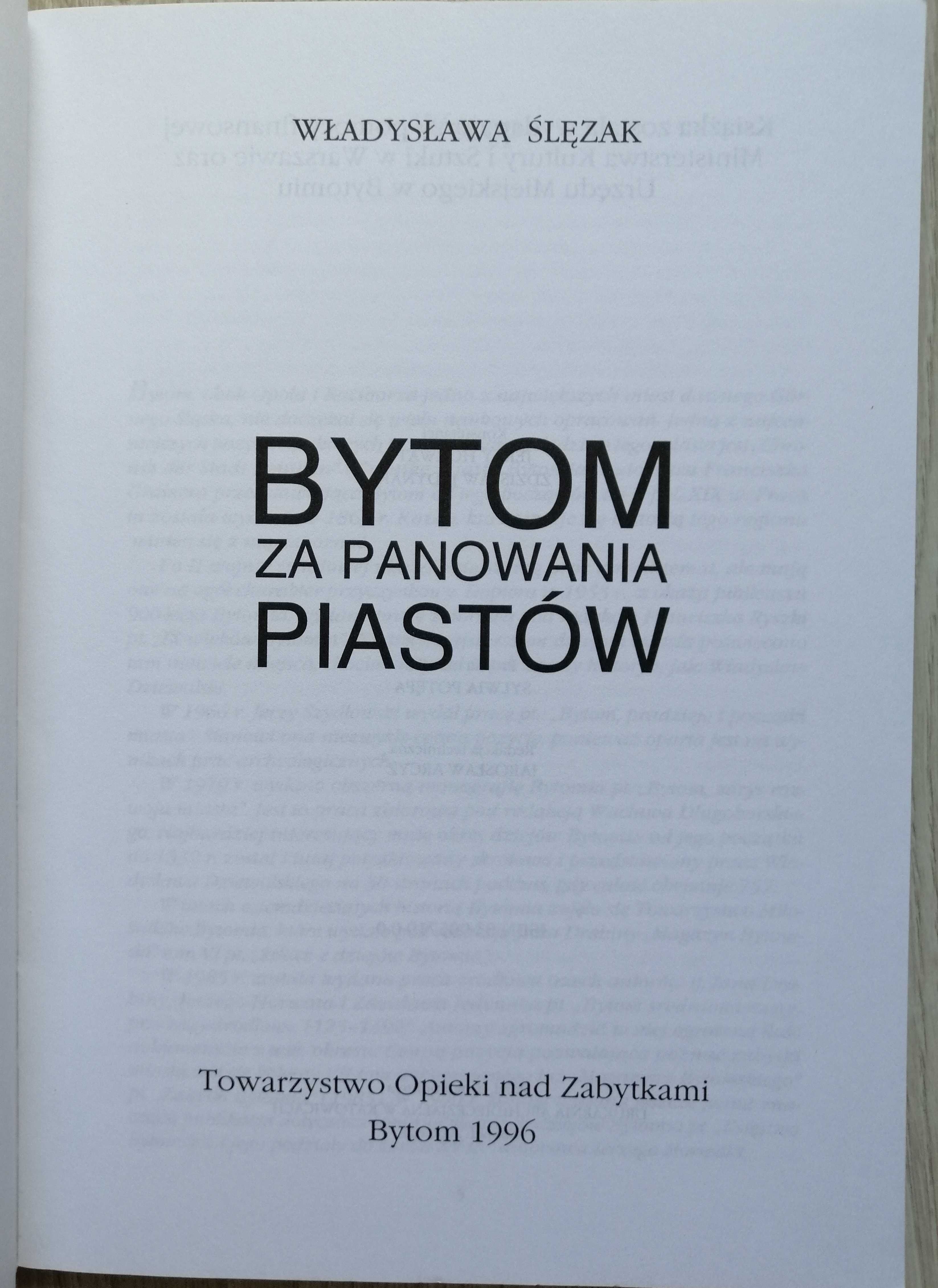 W. Ślęzak "Bytom za panowania Piastów"