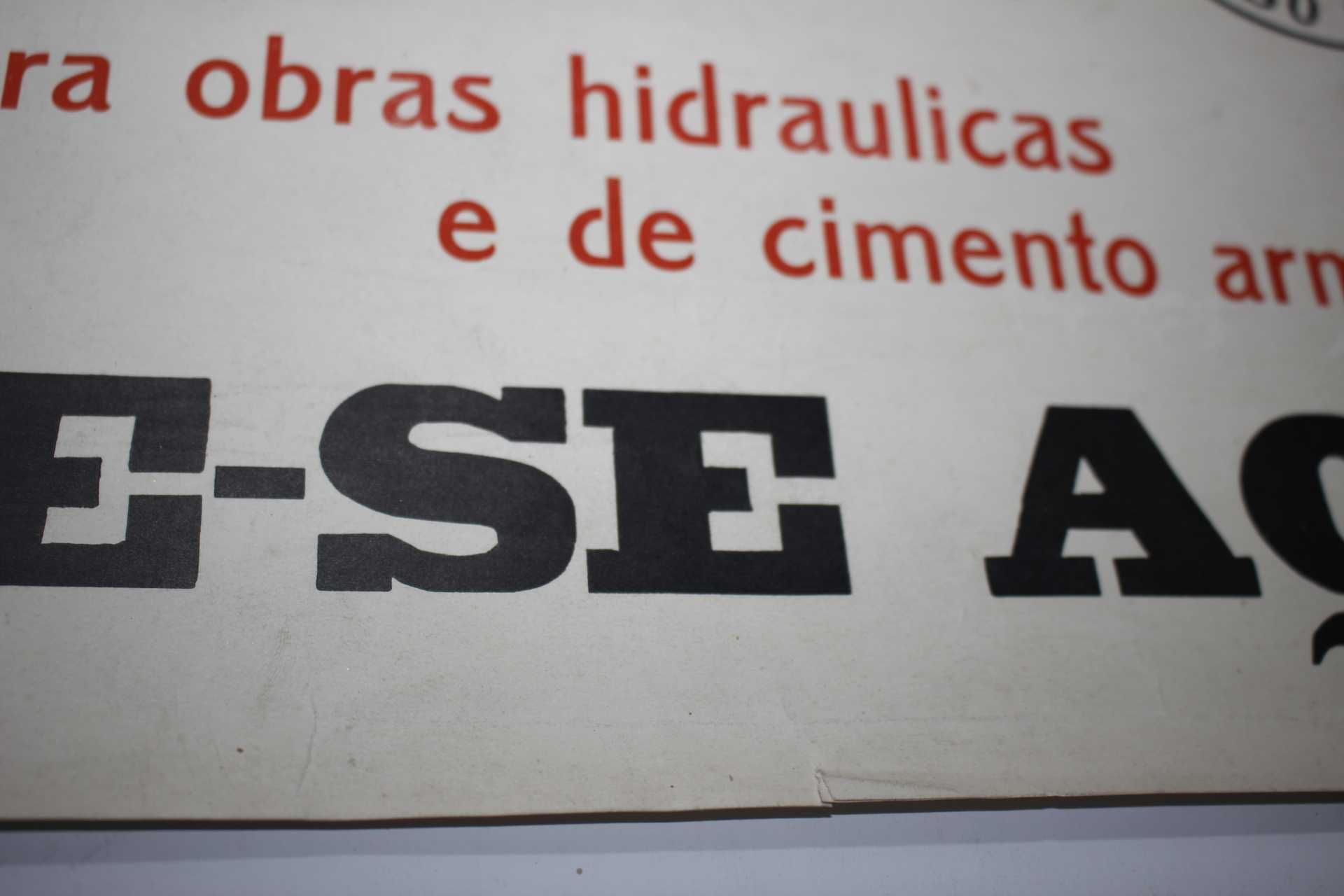 Antigo Poster / Cartaz CINPOR Cimento Portland Tejo - Alhandra / Porto
