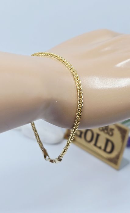 Złota bransoletka splot Lisi Ogon próba 585 14k