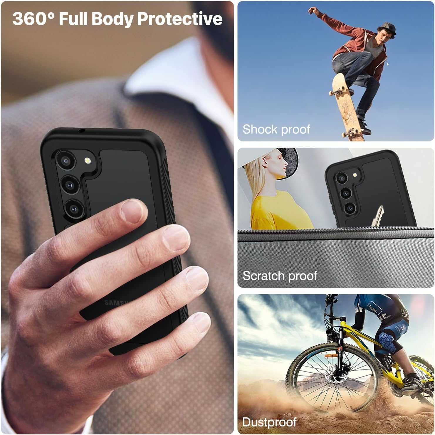 CENHUFO etui do Samsung Galaxy S23 etui pancerne 360 mocne