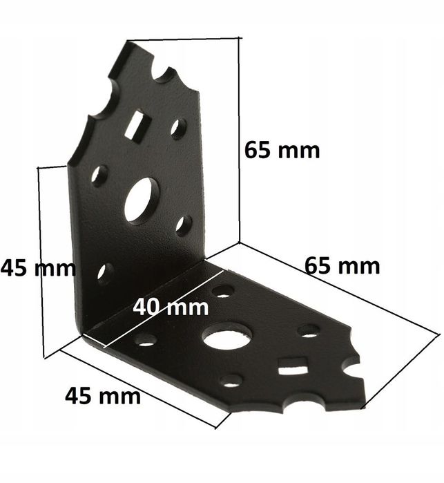 Kątownik ozdobny czarny  Łącznik 65X65X40
