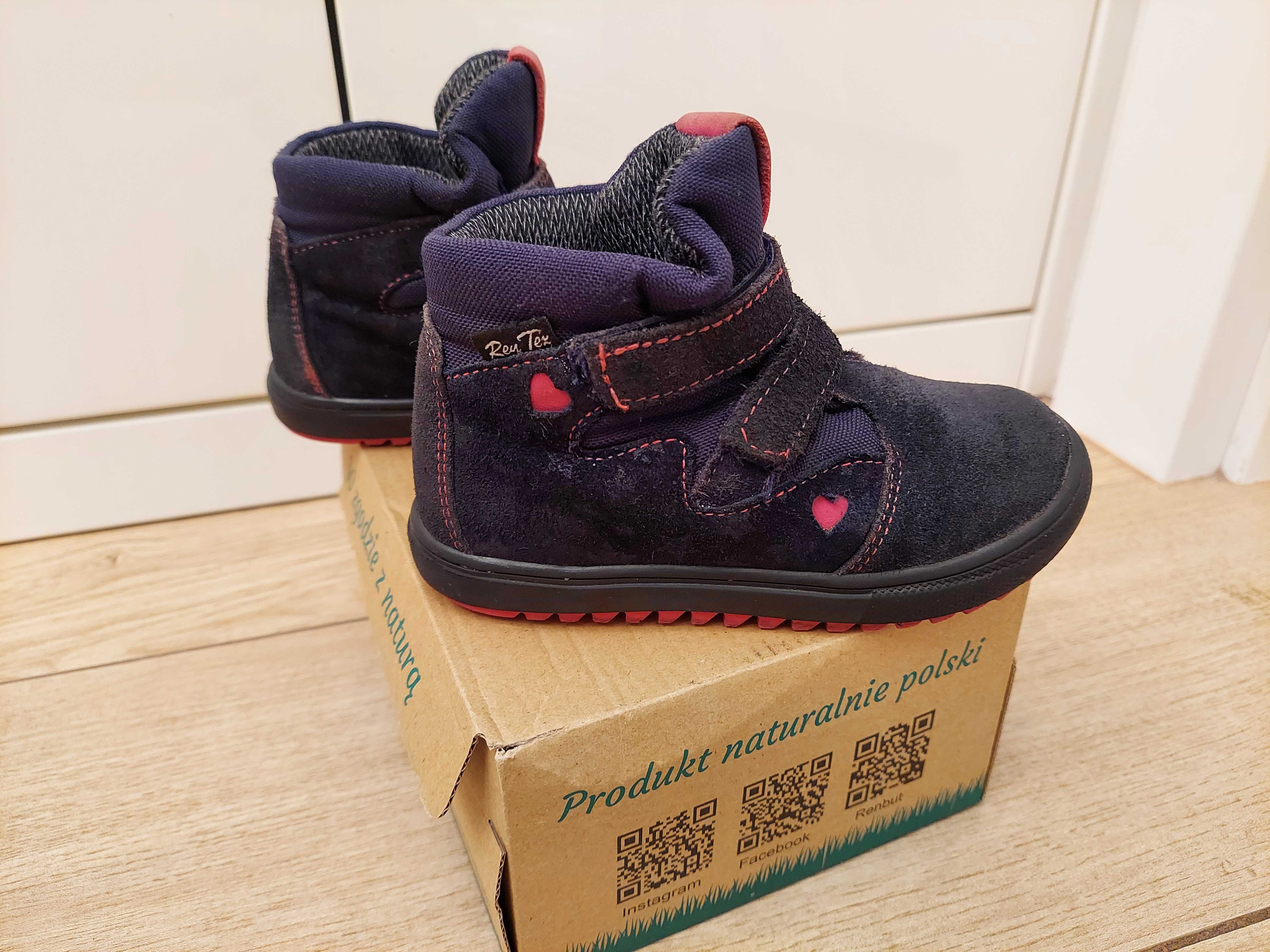 RenBut Buty zimowe Trzewiki Ren Tex roz. 24 Granat Gwiazdki na rzepy