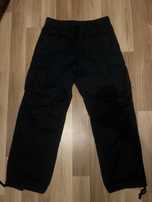 Czarne Spodnie Cargo Relaxed Fit