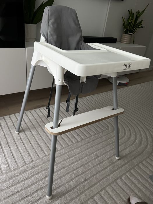 Krzeselko do karmienia ikea antilop z podnozkiem i pokrowcem