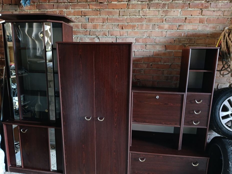 Meble pokojowe mahoń wenge segment meblościanka 8 częściowy zestaw