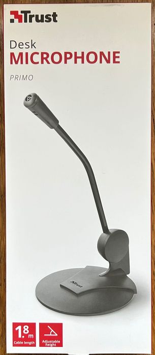 Microfone de Mesa Trust Primo- novo, 3 anos de garantia