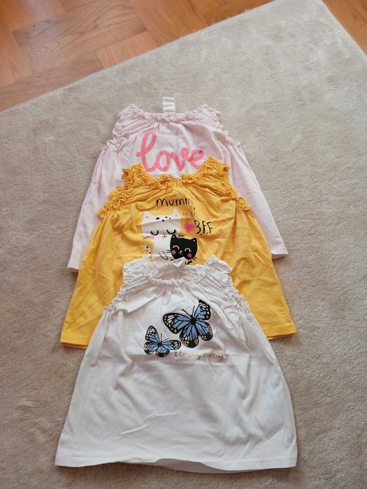 Bluzki, pajac, spódnica z bluzką rozmiar 74 H&M cool club