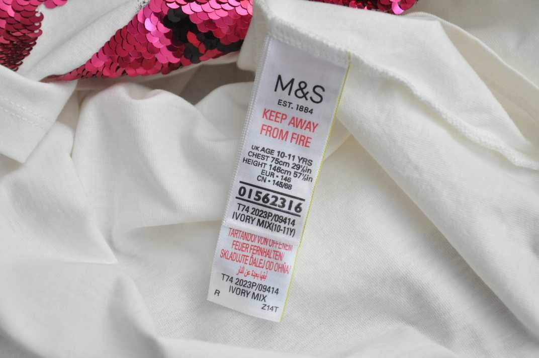 Красивая футболка для девочки "M&S" Kids. Размер 9 - 11 лет. 146 см.