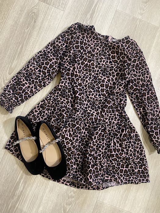Лепардовое платье 128-134