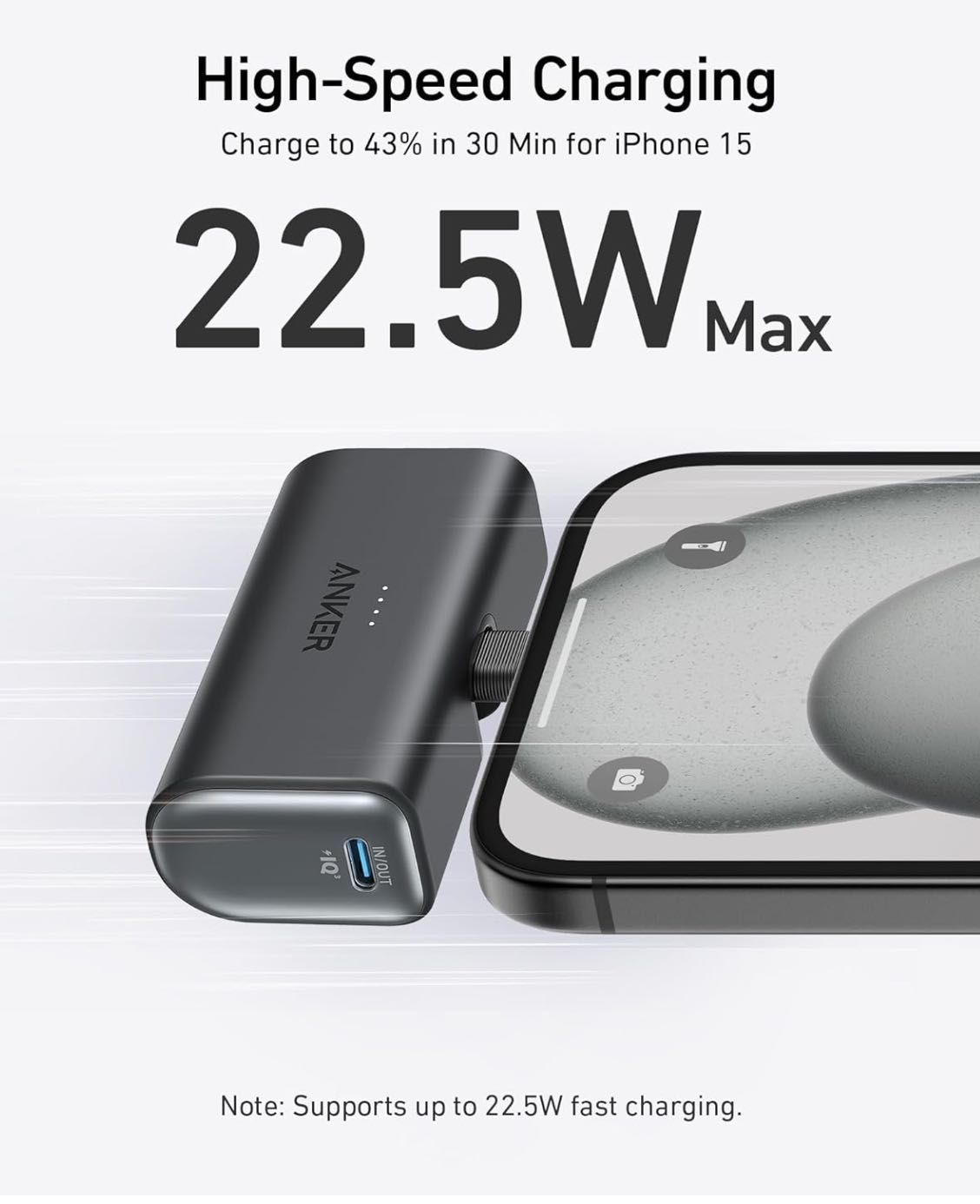 Павербанк Anker Nano Power Bank із роз’ємом USB-C 22.5W 5000 mAh NEW