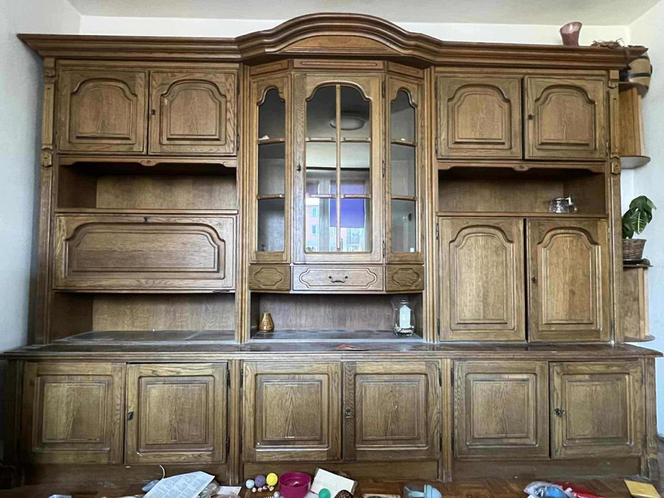 Meblościanka szafa witryna w stylu rustykalnym