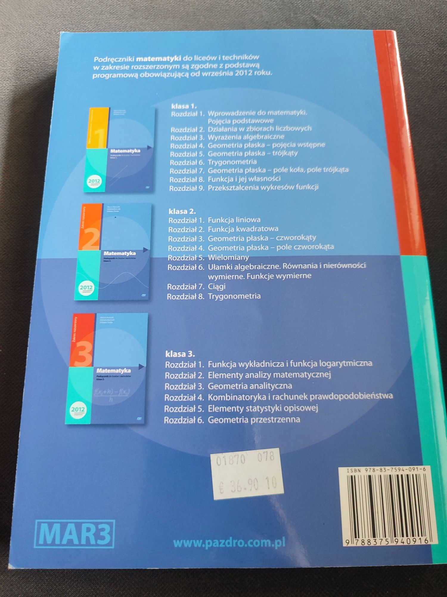 Matematyka 3 zbiór zadań i podręcznik zakres rozszerzony Kurczab Świda