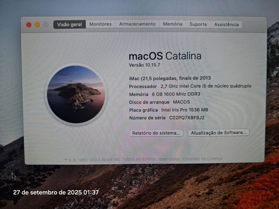 iMac 2013 version Catalina