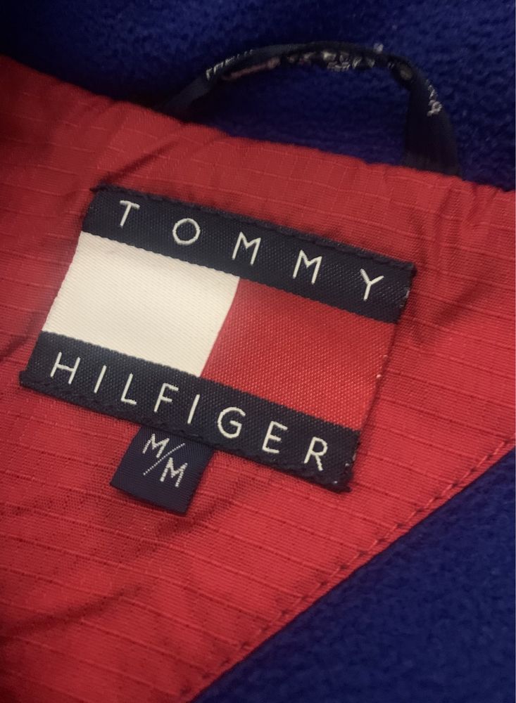 Tommy Hilfiger czerwona kurtka przejściowa z kapturem r. M damska