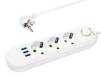 Listwa Zasilająca Blow 3-Gniazda 3xUSB 2m kolor: biały