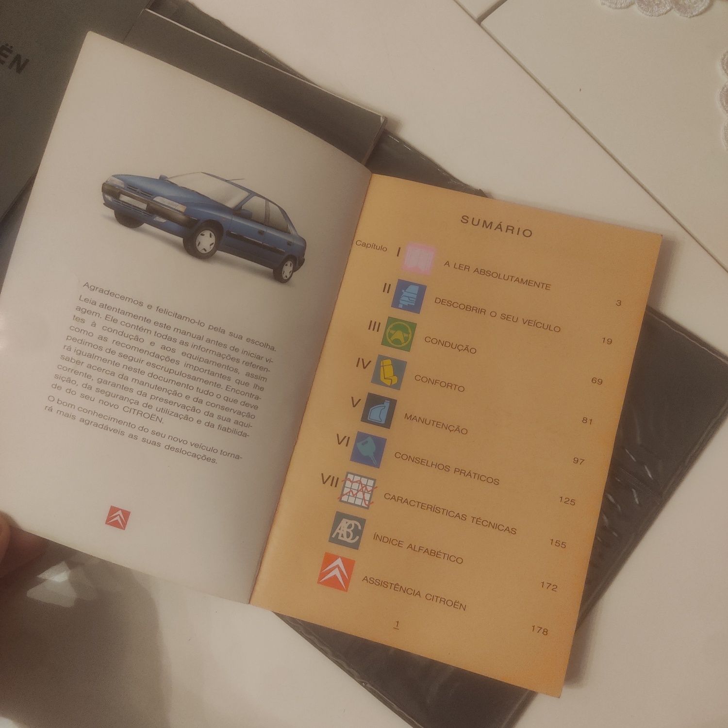 Manual de instruções, Livro de revisões Citroën Xantia