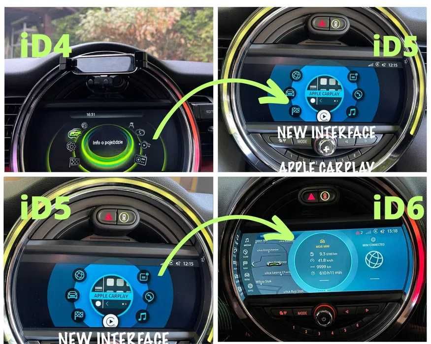 BMW MINI CarPlay Mapy Konwersja Kodowanie EVO ID4/5/6/7/8 NBT