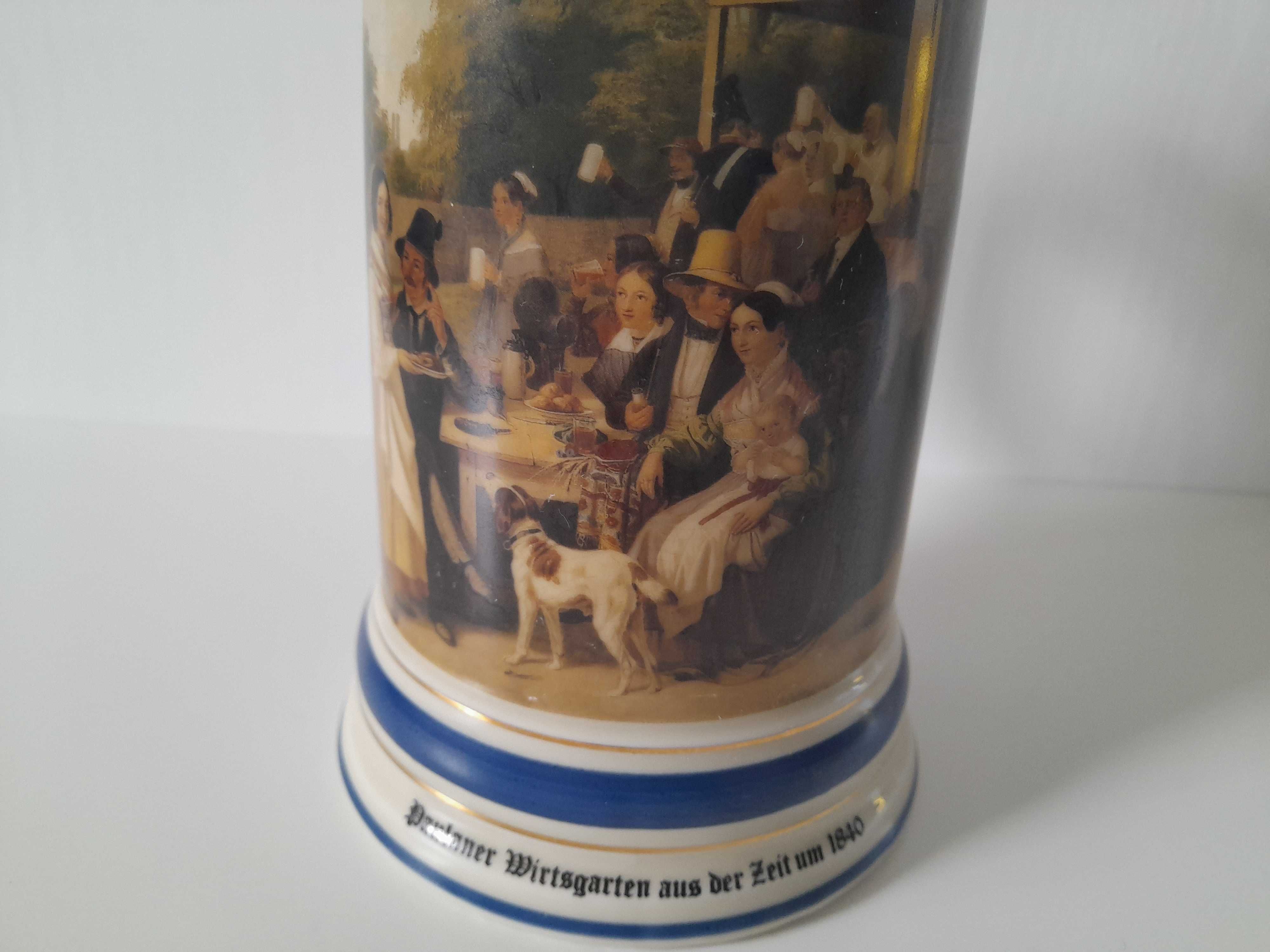 Duży stary KUFEL cynowy Paulaner 1840 kolekcja vintage l.70-te unikat