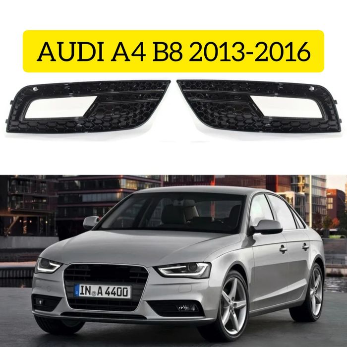 Решетка audi a4 b8 решітка ауді А4 б8 заглушка птф тюнинг бампера фара