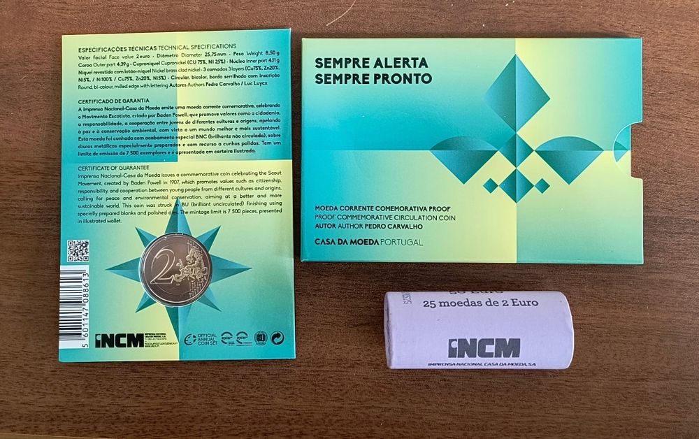 Moeda comemorativa 2 euros "sempre alerta, sempre pronto"