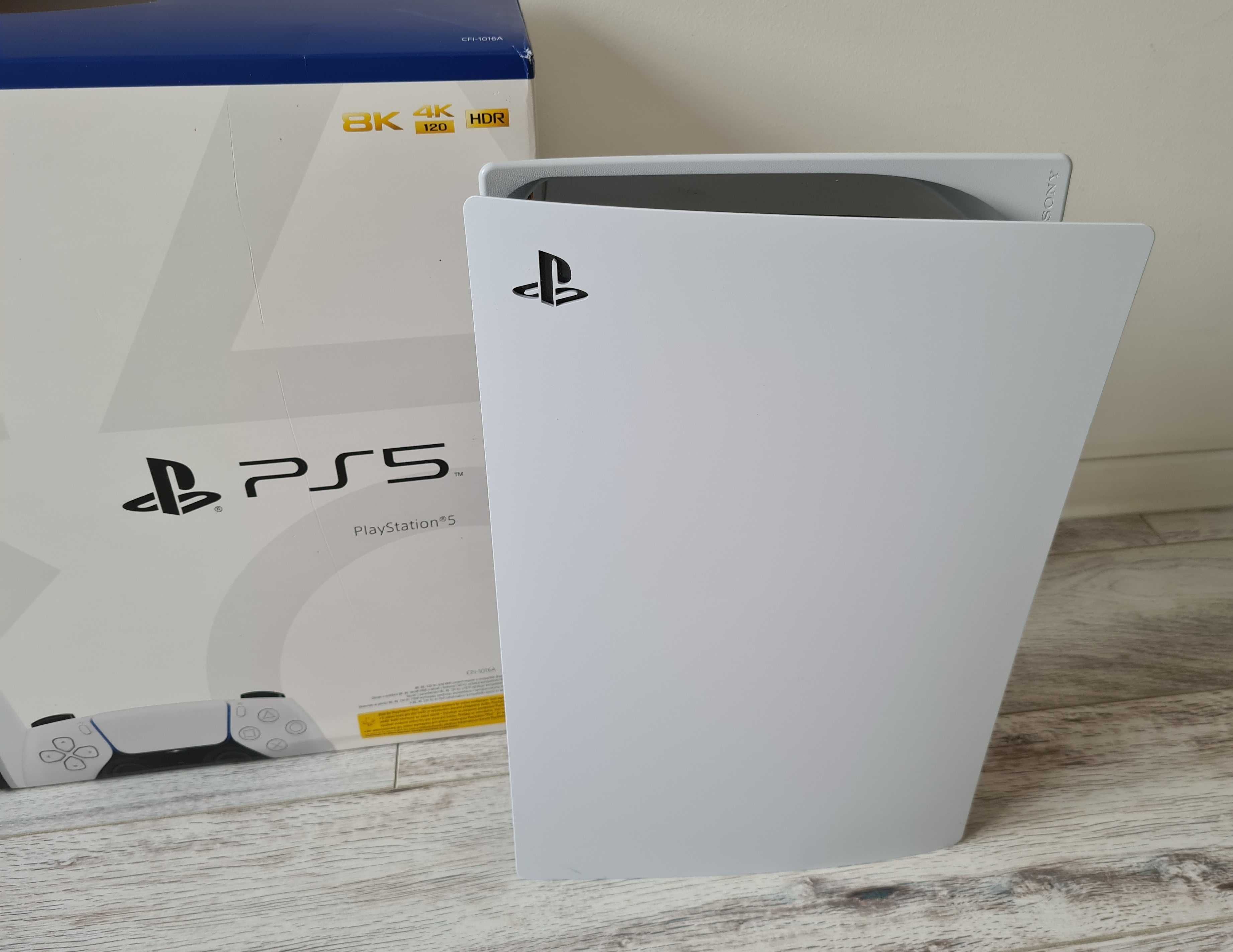 Playstation 5 z napędem + 4 gry + podstawka do padów