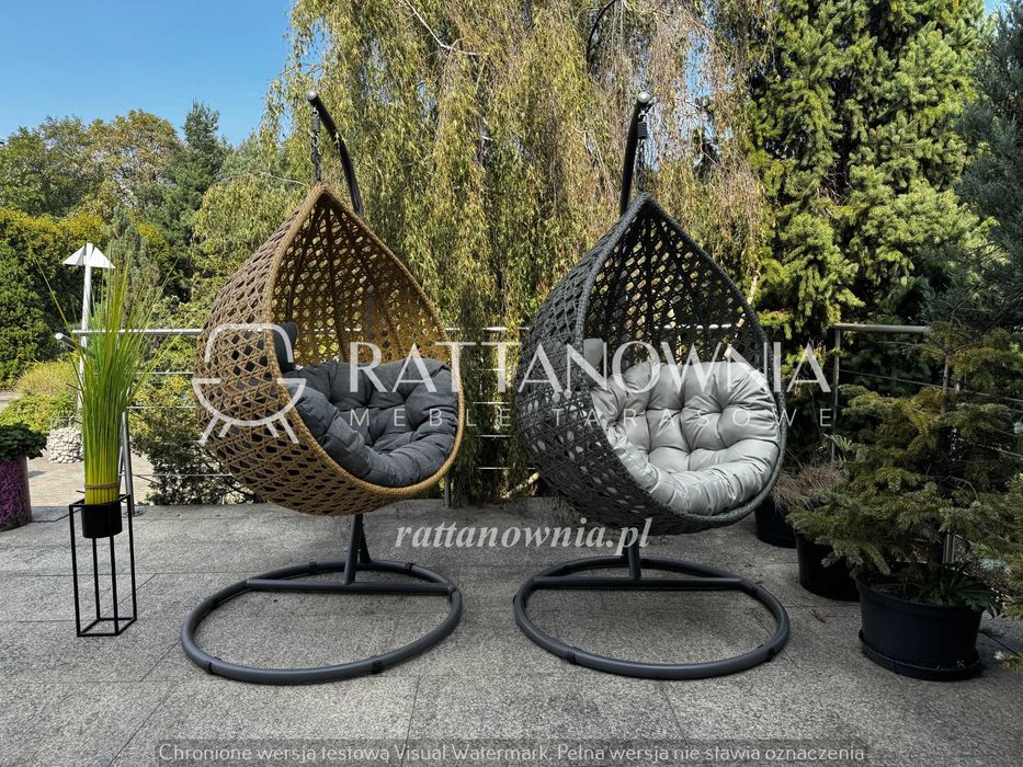 Fotel Wiszący Technorattnowy XXL Kokon Ogrodowy 2 Kolory PROMOCJA -30%