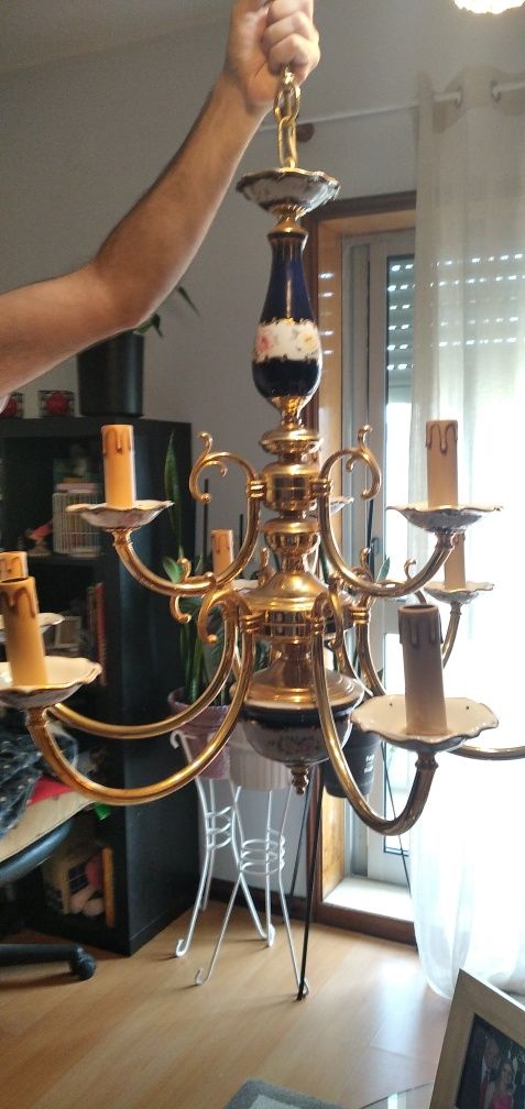 Candeeiro de teto em loiça estilo vintage