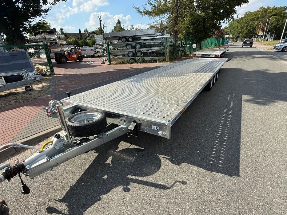 Martz Laweta Martz GT PLUS 850/3 3,5T 850x215m 3 osie wypełniona dwa auta 2 auta VDI  Nowa laweta Martz 850x215 DMC 3500 kg amortyzatory Częstochowa dostawa