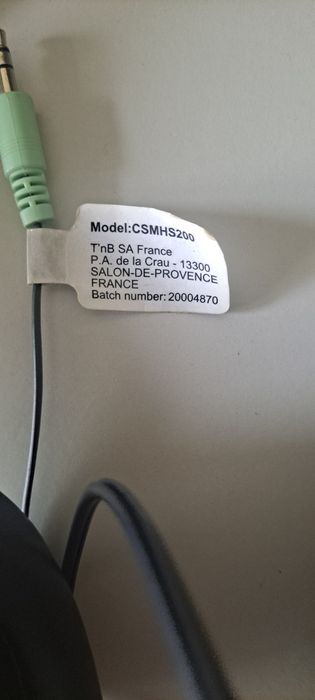 T'nB CSMHS200 auscultador Auscultadores Com fios Fita de cabeça