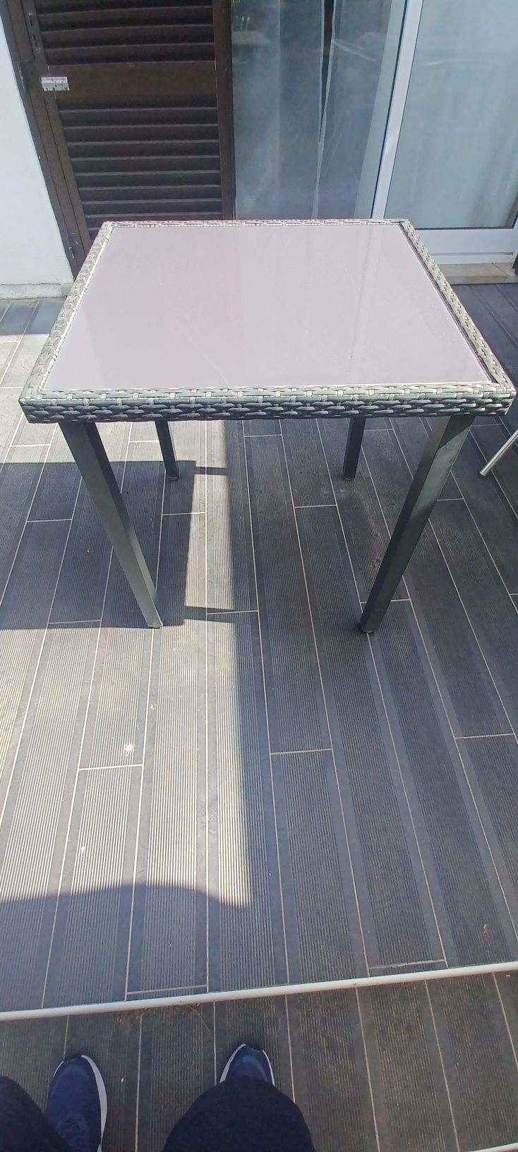 Mesa Exterior Aluminio e Rattan