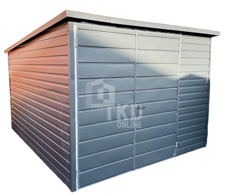 Schowek - Domek Ogrodowy 3M X 2M - Spad W Tył -  Antracyt Tkd428