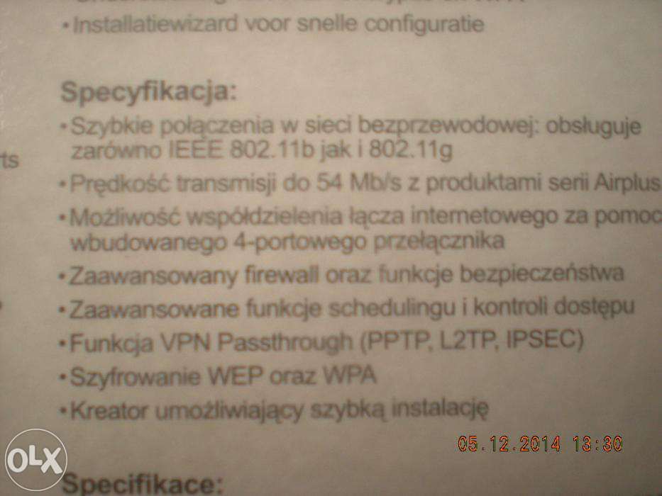 router D-Link Di524 nowy  beż zasilacza