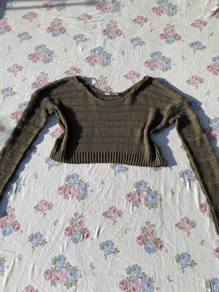 Krótki sweterek ażurowy M 38 crafted y2k 90s 00s