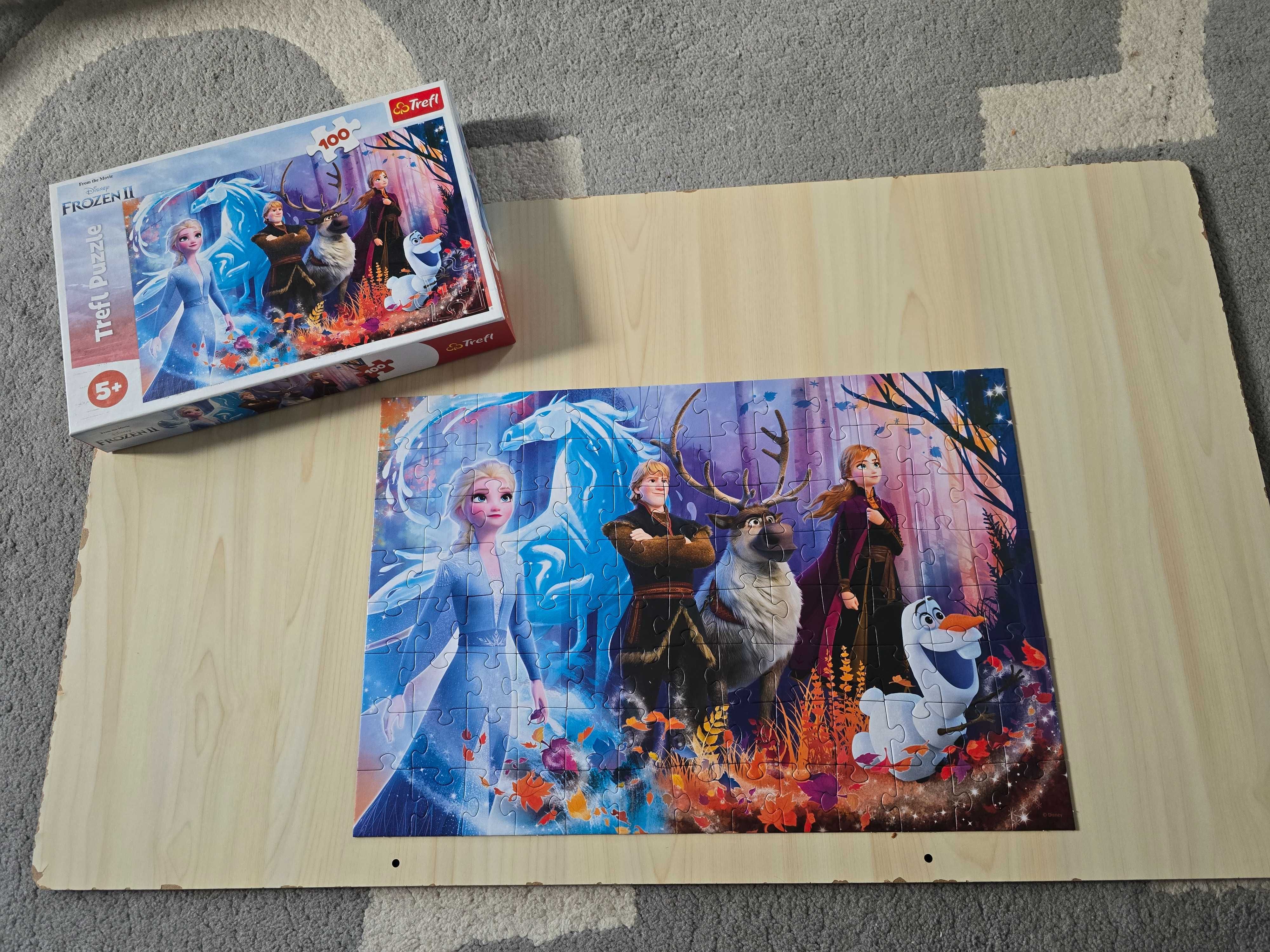 Puzzle Trefl 100 el., koty, psy, Kraina Lodu, Frozen [ZESTAW]