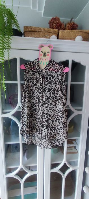 Bluzka koszulowa bez rękawów 38 H&M wzór panterka