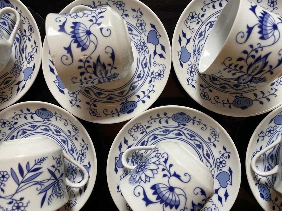 Stara porcelana zestaw 6 filiżanek CEBULAK Czechosłowacja  BOHEMIA