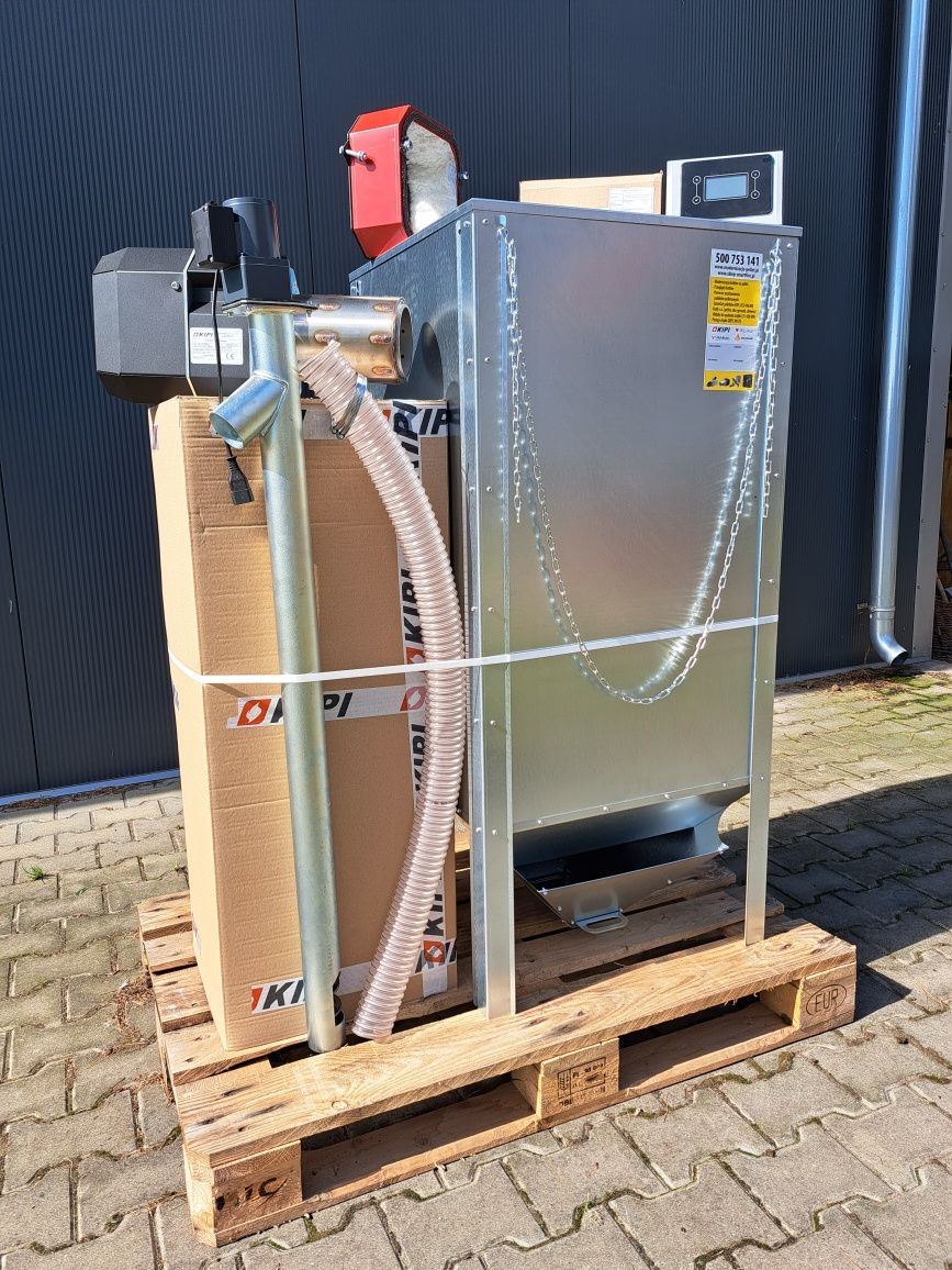 Zestaw pelletowy przystawka 36 kW Kipi nowy sterownik Kosz Palnik smf
