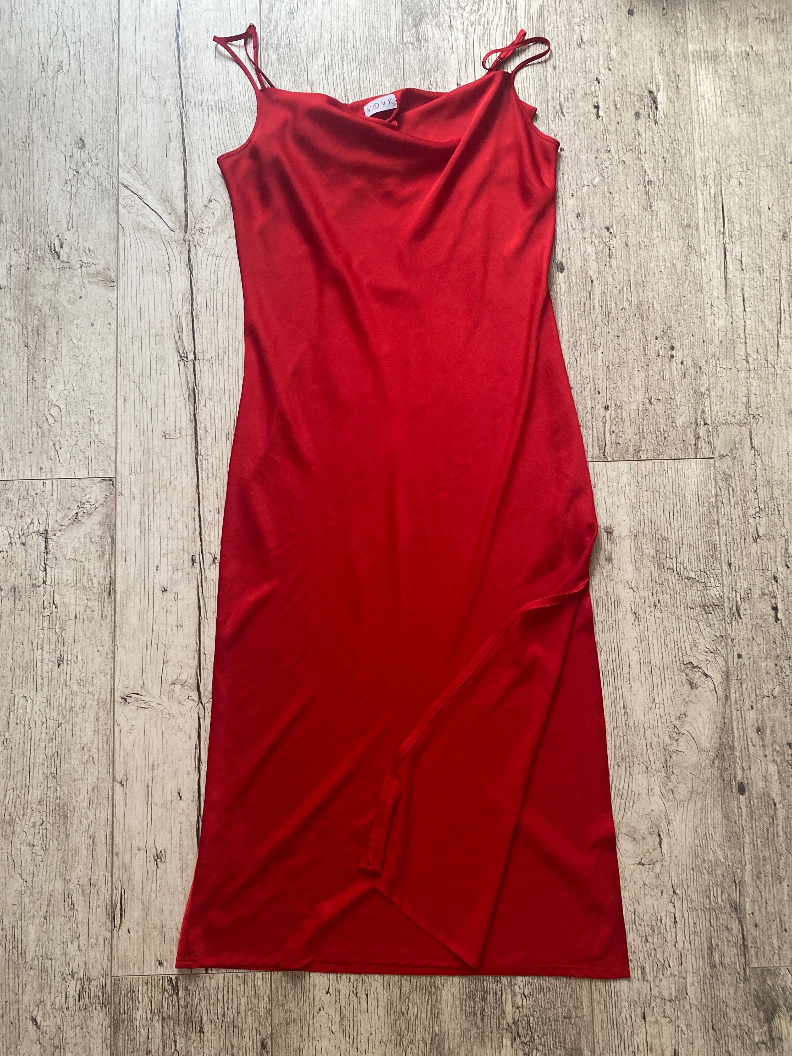 Платье- комбинация красное фирма Vovk размер L