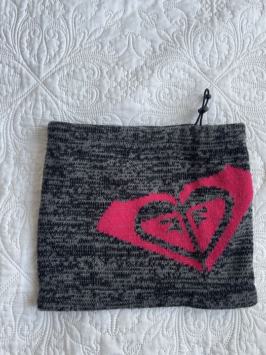 Roxy duży, dzianinowy komin szary big logo