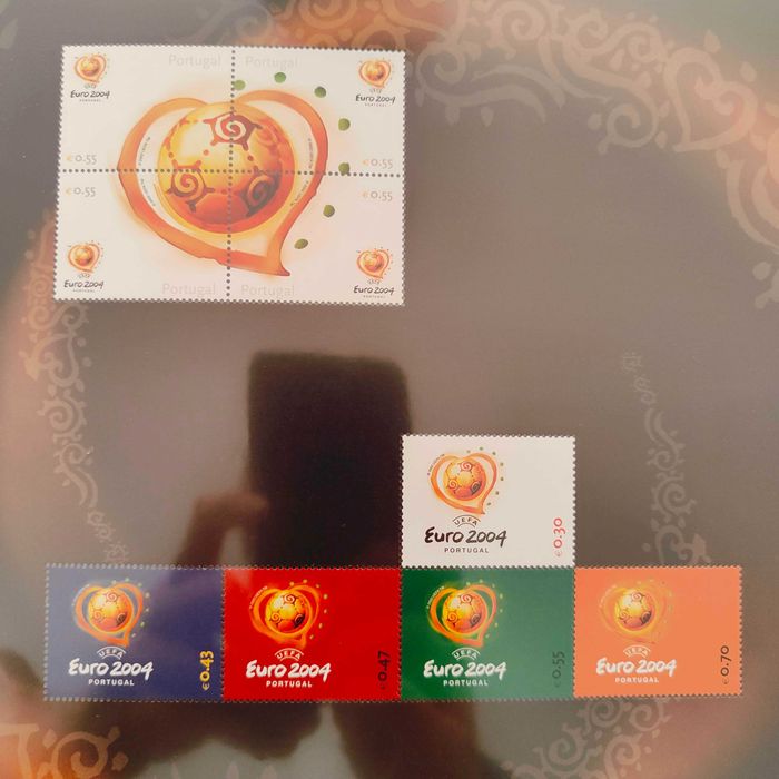 Selos coleção + FanBook Uefa Euro 2004 Portugal Memorabilia coleção