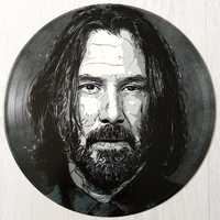 Keanu Reeves John Wick pintura original em disco de vinil