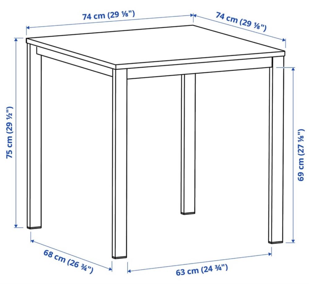 Stół Ikea z kolorowym blatem
