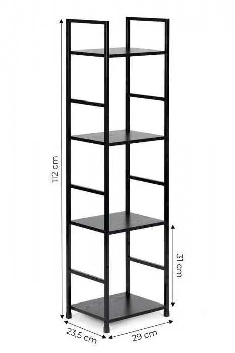 *WYSYŁKA 24H* Regał drewniany nowoczesny METALOWA rama LOFT 4 półki