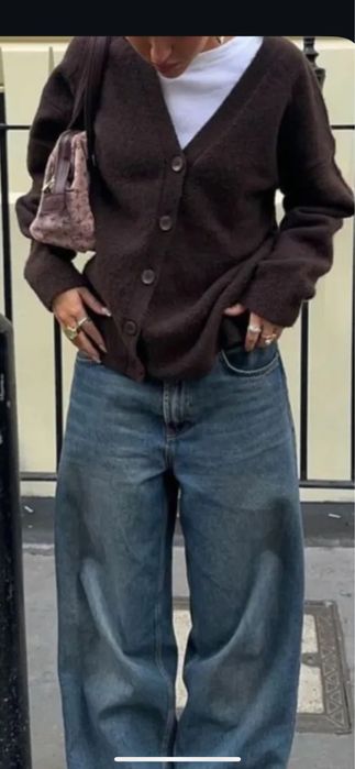 Кардиган вовна шоколадного кольору S-M