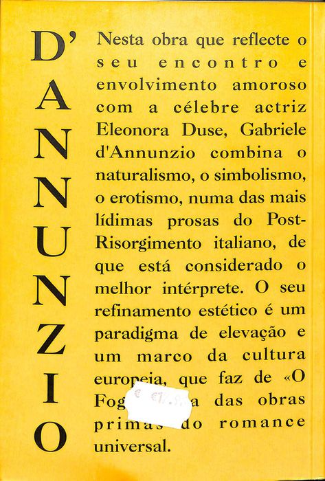"O Fogo" de Gabriele d' Annunzio [novo]