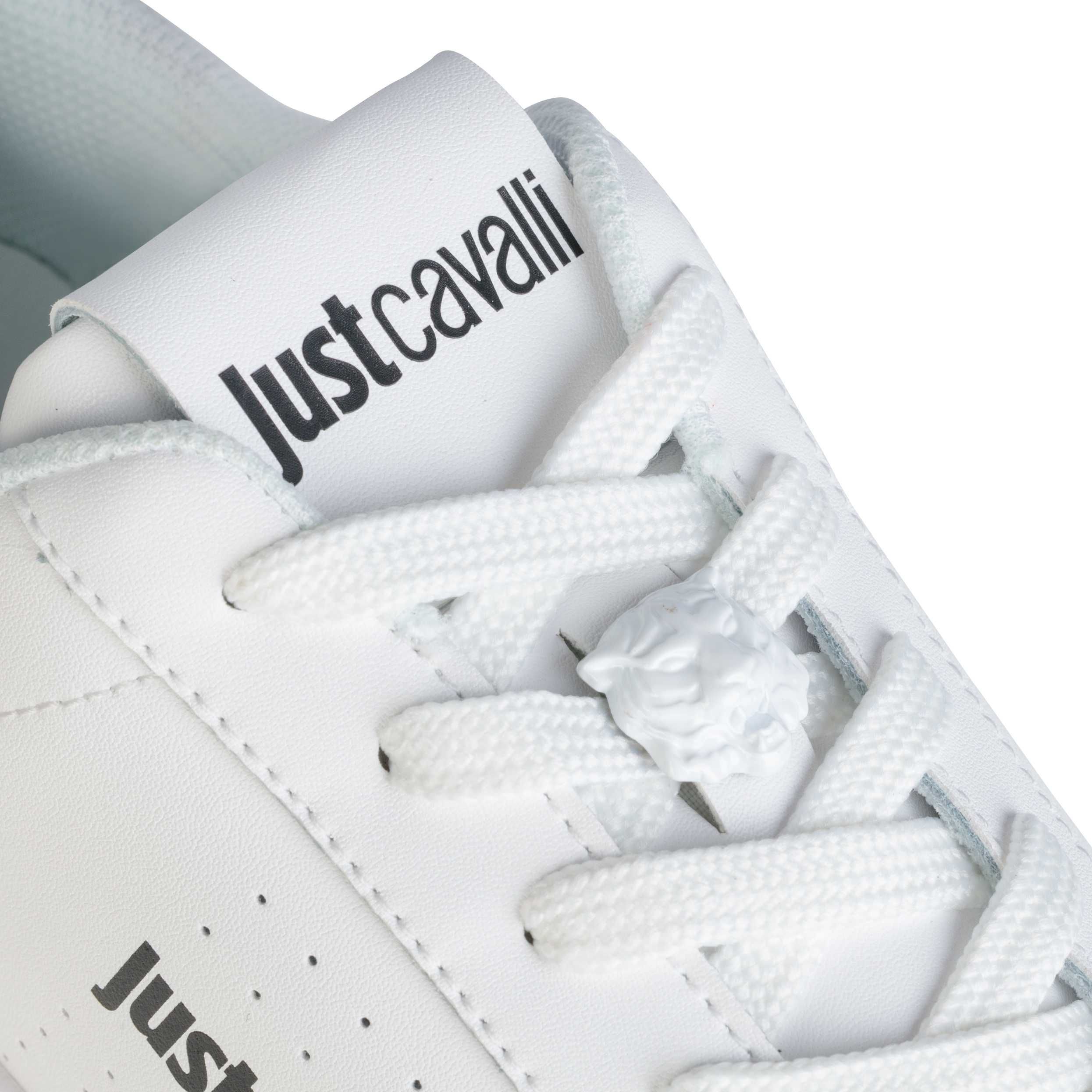 JUST CAVALLI markowe sneakersy buty męskie WHITE