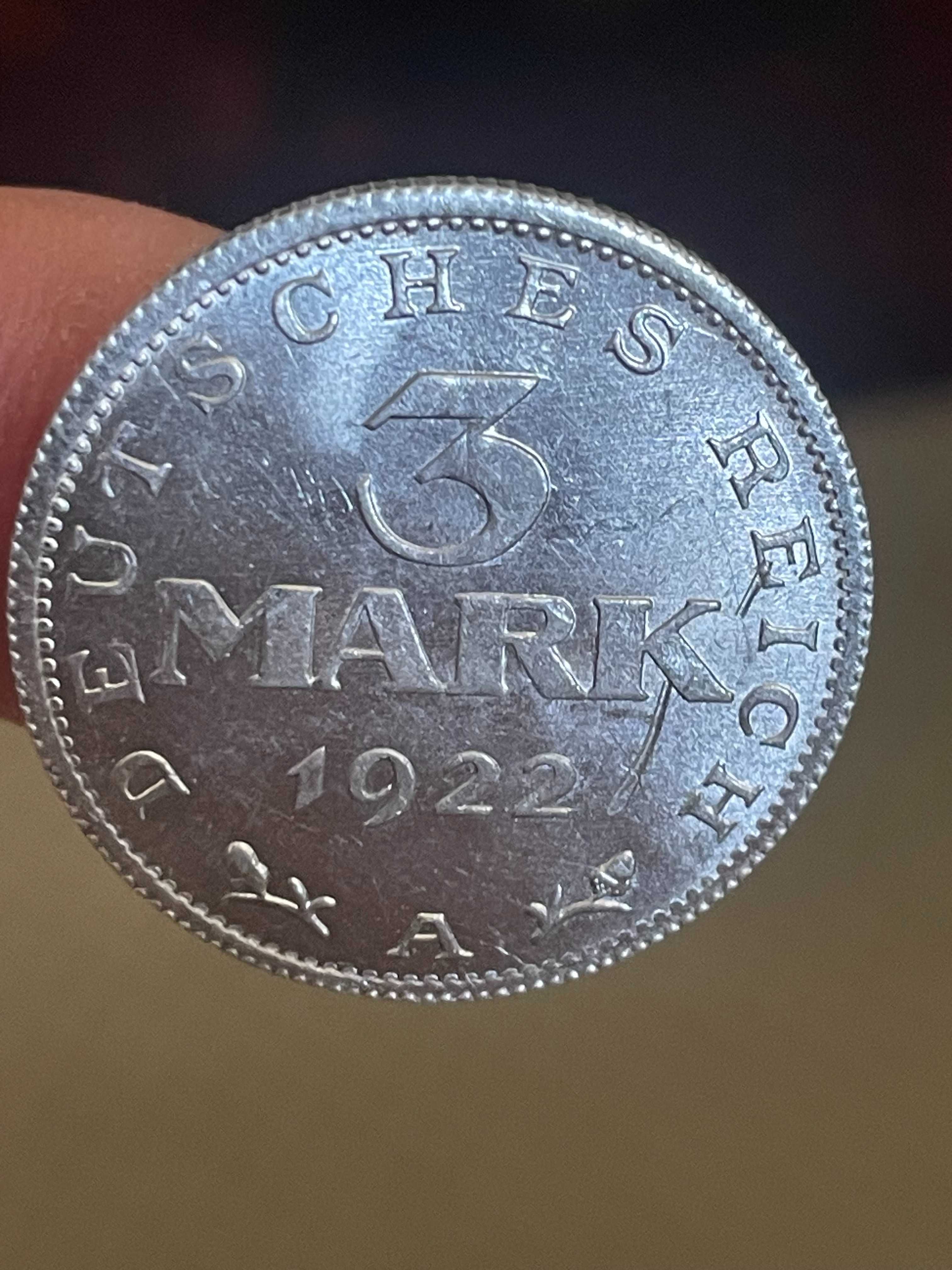 moeda Alemanha 1922 3 Marks